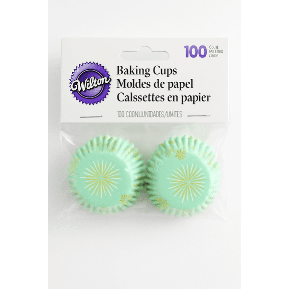 Mini Baking Cups, Burst Mint  100 Count Cupcake Liners
