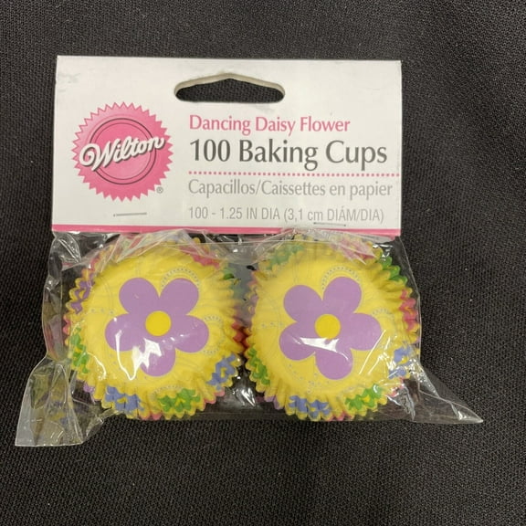 Mini Baking Cups-Dancing Daisies 100/Pkg, Pk 6, Wilton