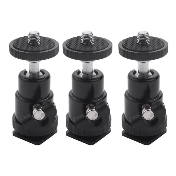 Mini Ball Head [6 Pack] with Hot Shoe Mount Adapter 360 Degree 1/4 Inch Small Ball Heads Lightweight -Ballhead