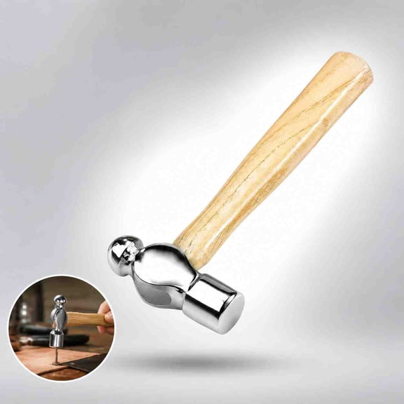 Mini Ball Peen Hammer with Wooden Handle, 6in Small Round Head Tiny Hand Hammer for Jewelry Making Craft Repair Model Building
