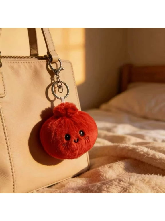 Mini Bao Plush Keychain With Soft Touch – Squeezable Doughnut-Like Stress Ball For Anxiety Relief, Perfect Keyring Charm For All Ages