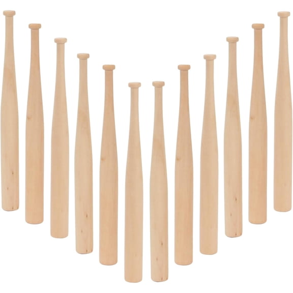 Mini Baseball Bats, Unfinished Wooden Baseball Bat Craft, Unpainted Wood Baseball Bats for DIY Painting Projects Ball Sports Games Party Favors Craft