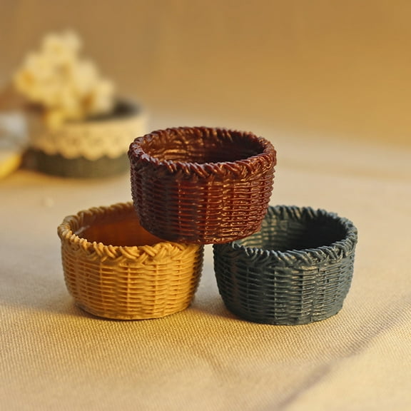 Mini Basket Small Early Development Delicate Miniature Picnic Basket Model for Intellectual Development