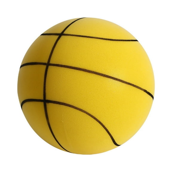 Mini Basketball Ball, 6 in Diameter, Yellow Foam Basketball, Indoor Basketball Silent, Pet Bounce Ball, Low Noise Dribbling, 1 Pc