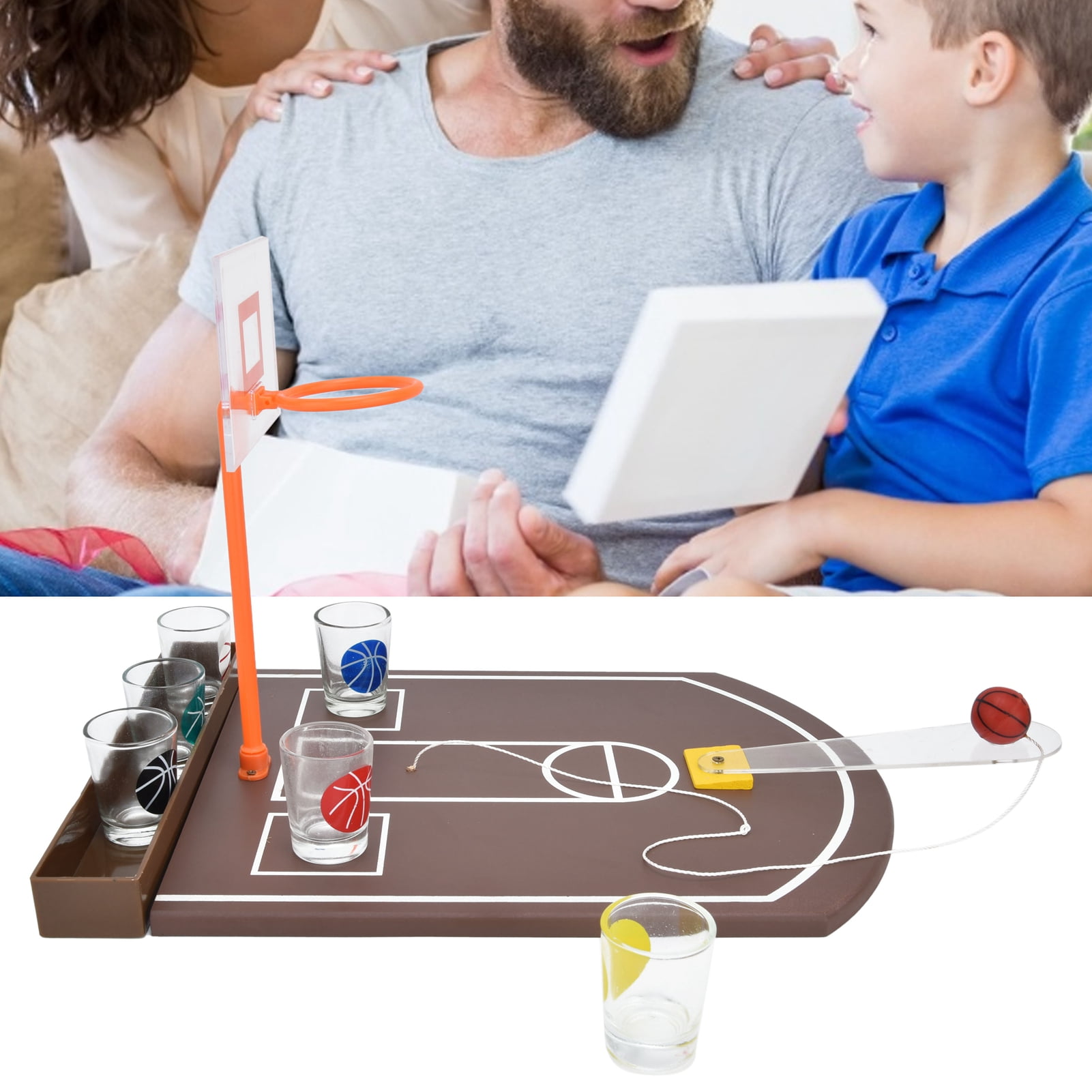 Mini Basketball Hoop Desktop Basketball Game Metal Tabletop Basketball