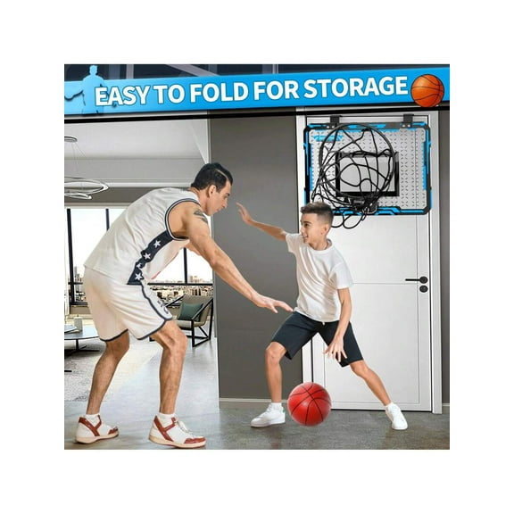 Mini Basketball Hoop Indoor, Over The Door Basketball Hoop With Ball Stand/4 Balls/Pump, Basketball Toy Gifts For Kids Boys Girls Teens Adults, Suit For Bedroom/Office/Outdoor/Pool