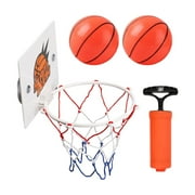 Mini Basketball Hoop for Kids, Wall Mounted Basketball Hoop for Door with 2pcs Mini Basketballs and Pump,Basketball Hoop Sucker,Kids Desktop Bathroom Game Favors N8T4