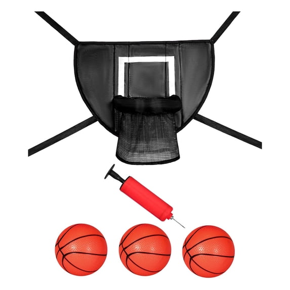 Mini Basketball Hoop for Trampoline Backyard Goal Game Lightweight Backboard Black 90x50cm