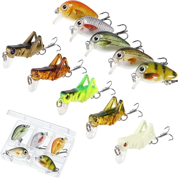 Mini Bass Fishing Lures Crankbaits Hard Baits with Box