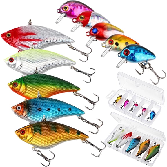 Mini Bass Fishing Lures Crankbaits Hard Baits with Box