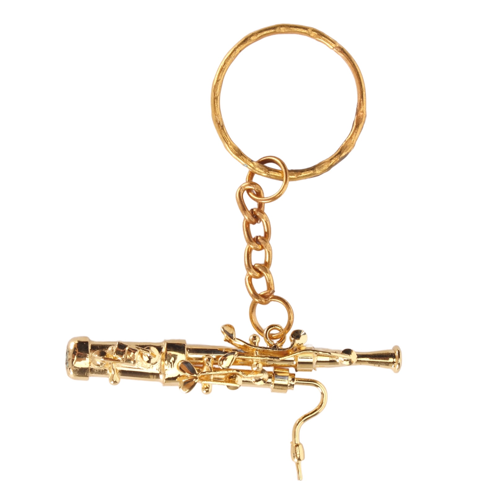 Mini Bassoon Shape Key Chain Adorable Brass Key Ring Pendant Gift