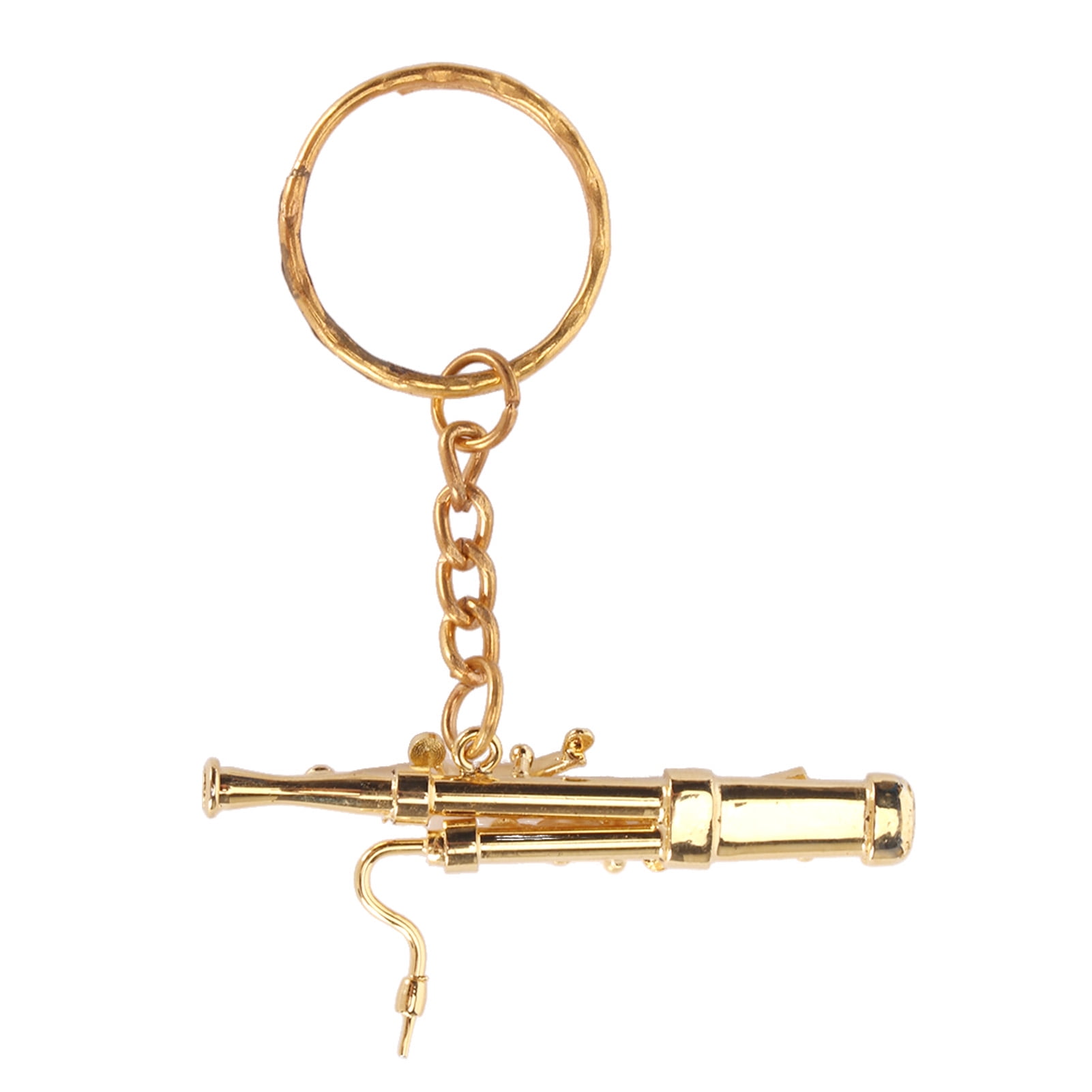 Mini Bassoon Shape Key Chain Adorable Brass Key Ring Pendant Gift