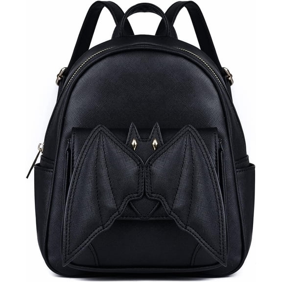 Mini Bat Purse Gothic: Leather Backpack Goth Backpack With Wings Mini Bookbags for Women Satchel Daypack Black Fashion, Travel Halloween Goth Bag