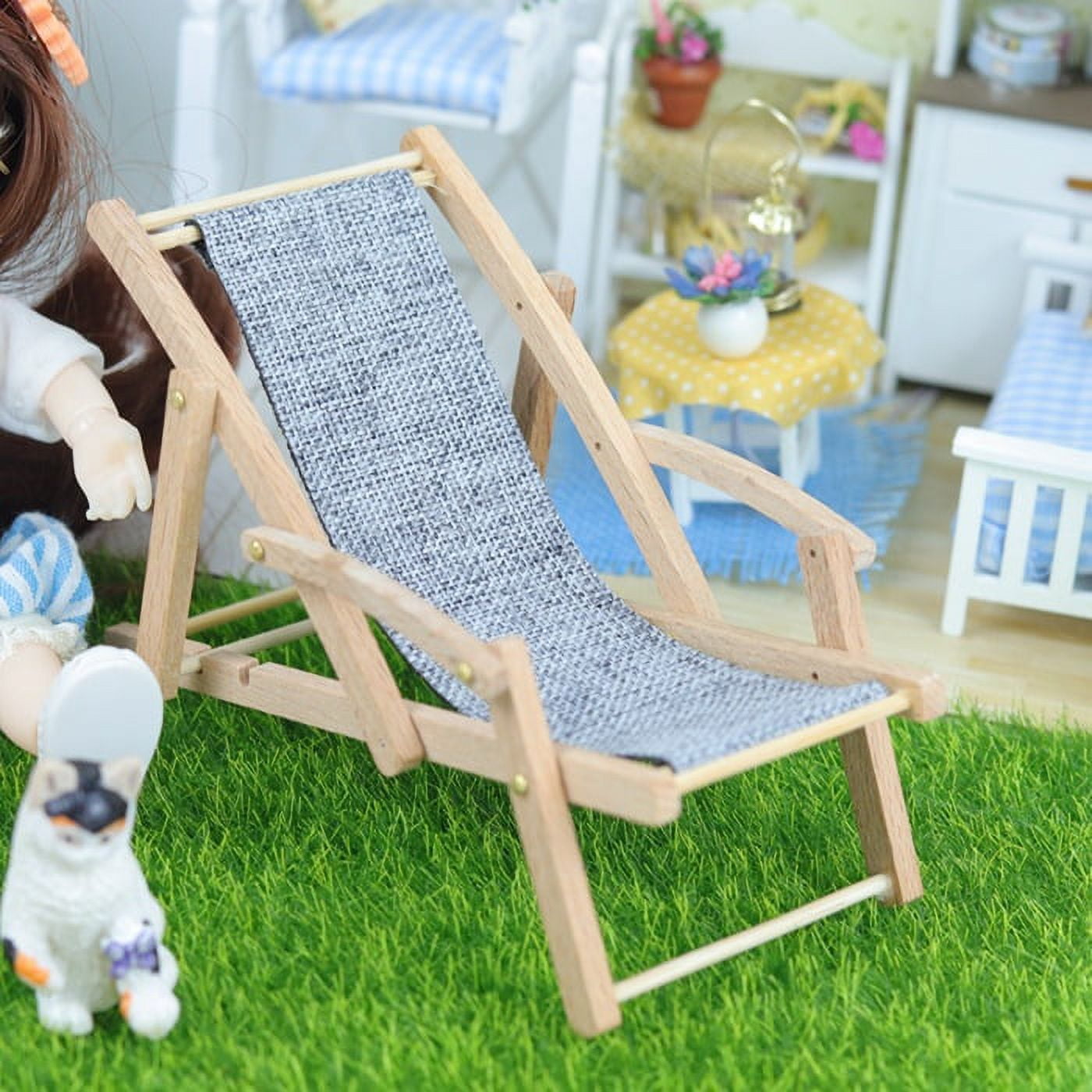 Mini Beach Chair Model Micro Landscape Miniature Beach Chair Doll House ...