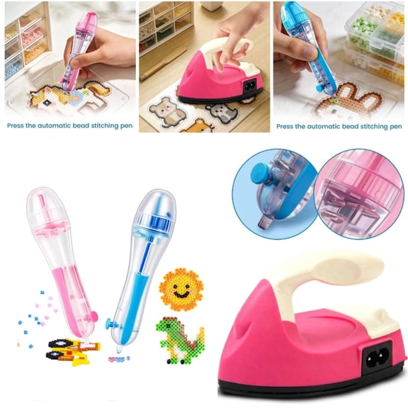 Mini Bead Iron for Perler & Hama Beads – Fast-Heating Compact Crafting Iron with Precision Convex Tip, Ideal for Kids, Teachers & DIY Crafters