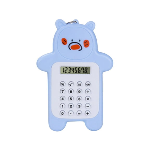 Mini Bear Handheld Calculator for School Students - Basic Battery Powered Desktop Calculator with LCD Display