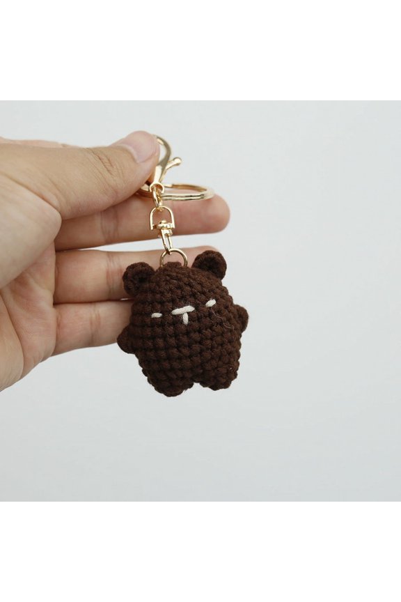 Mini Bear Handmade Woven Pendant Cute Wool Knitted Keychain