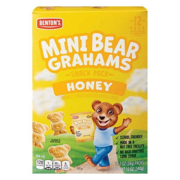 Benton's Mini Bear Honey Grahams Snack Packs, 12 oz