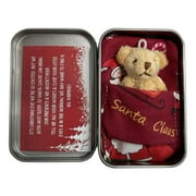 Mini Bear Plush Toy Christmas Pocket Bear Hug in a Tin Box Little Bear Doll for Children Stuffed Bear Doll New Year Gift