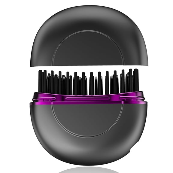 Mini Beard & Hair Straightener Comb Cordless Heated Brush with PTC Ceramic Heating, 3 Temp Settings, USB Rechargeable Travel Styling Tool