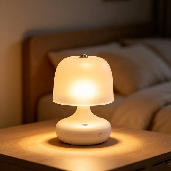 Mini Bedside Night Light Gradient Glow LED Table Lamp for Kids, Bedroom Home Decor White