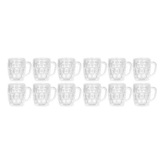 Mini Beer Cups, Exquisite Miniature Beer Mugs Transparent Simulation 12pcs For Dollhouse