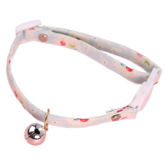 Mini Bells Design Pet Collar Adjustable, Flower Pattern, Quick Release - Easy-wearing, Decorative - Cotton Colorful Floral Fruit Print - Pet Cat Collar Decor - Pet Supplies