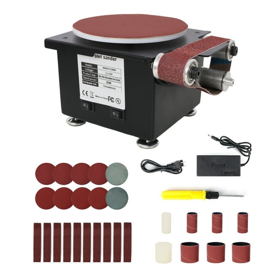 Mini Belt Sander, 6" Disc Sander - Adjustable Speed Grinder for Wood, Metal, Stone - DIY Sanding Machine