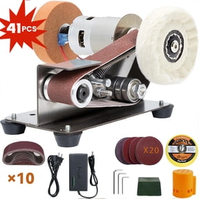 Mini Belt Sander, Mini Electric Belt Sander With 7-Speed Adjustable Speed Control & 10 Belts, Heavy-Duty Small Grinder/Sharpener/Polisher Machine For Knife Making, Wood & Metal Working, DIY