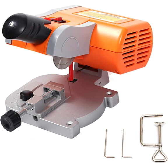 Mini Bench Cut Off Saw, Mini Benchtop Cutoff Miter Saw, 110V Mini Bench Cut-off Saw Set for Cutting Metal/Wood/Plastic, 1/2 Cutting Depth, 0-45 Degree Miter (1/2" Cutting Depth)
