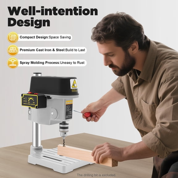 Mini Bench Drill Press, Corded Mini Table Drill, Portable Bench Drill Machine