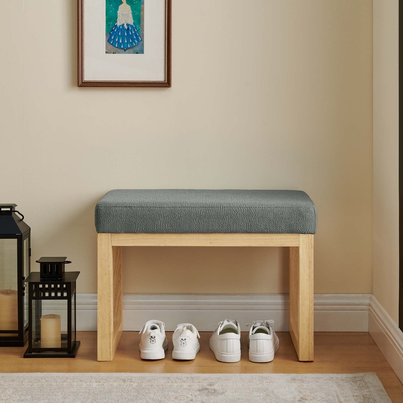 Mini Divan Bench Mini Bench & Small Bench for Bedroom, Sturdy Rectangular Ottoman with ...