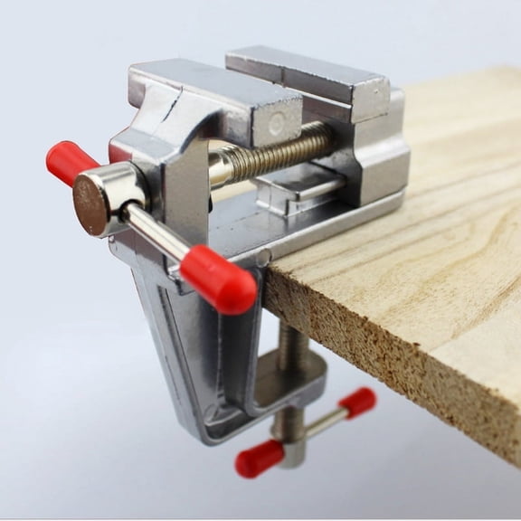 Mini Bench Vise Multi-Funcational 3.5" Aluminum Miniature Small Jewelers Hobby Clamp On Table Flat Pliers Tool Vice