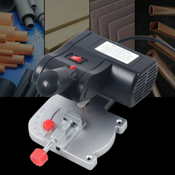 Mini Benchtop Cut-off Saw Bench Cut Off Saw Desktop 4500 RPM 45 Miter Saw Wood Metal Cutter and Blades 90W for Plastic Cutting Wood Cutting, Stone Cutting,Metal Material Cutting 110V