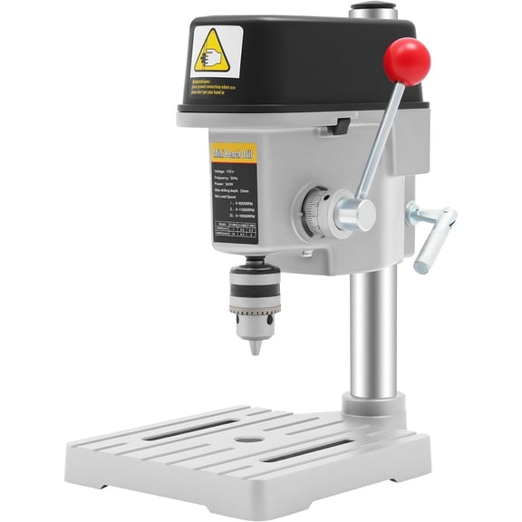Mini Benchtop Drill Press, 340W Electric Mini Bench Drill Press, Portable Benchtop Drill Machine, Tabletop Drilling Machine with 3-Level Speed Adjustment, Metal Drilling DIY Jewelry Making