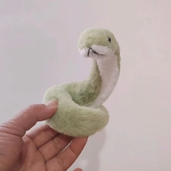 Mini Bendable Snake Plush Fluffy Reptile Stuffed Animal Cuddly Flexible Coil Snake Companion for Desktop Bag Decor and Small Holiday Gift Giving