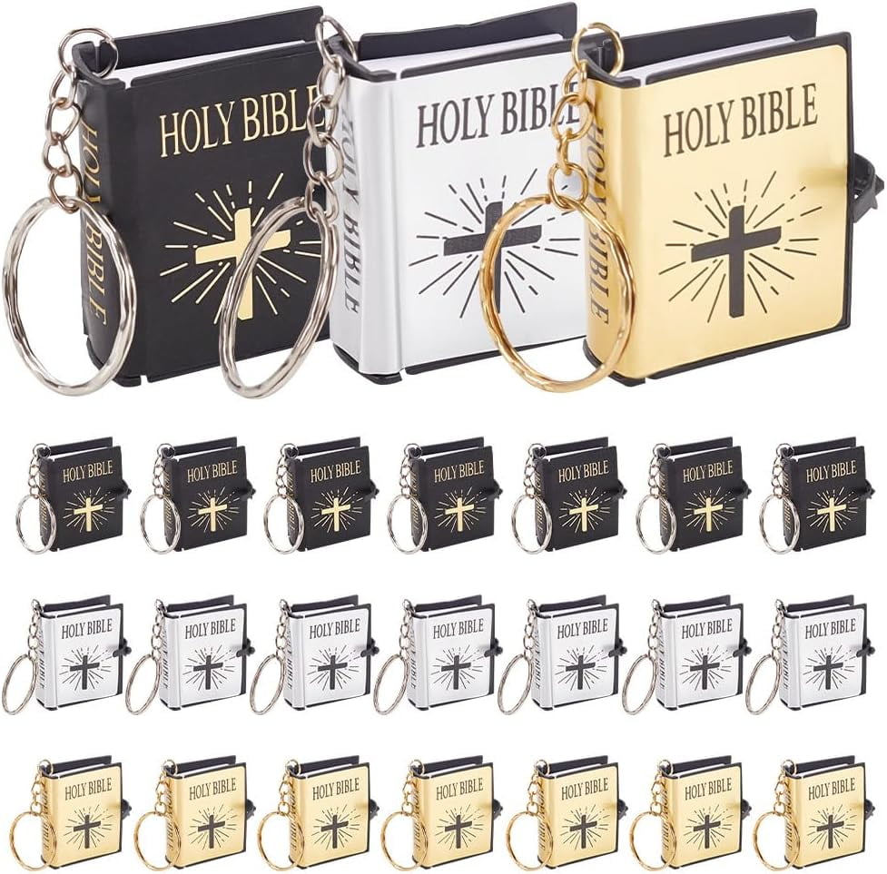 Mini Bible Keychain Bible Pendant Book Keyring Key Holder for Baptism ...