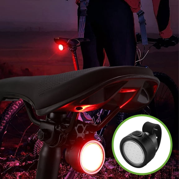 Mini Bicycle Light Set | Road & Mountain Bike Headlight & Taillight | 24 COB Beads 100 Lumen | USB Rechargeable | 4 Modes | Weather Resistant Black ABS | Compact Lightweight Cycling Safety Accessory