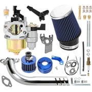 Mini Bike 212cc Carburetor Exhaust Pipe & 62mm air filte* Kit for Predator 212cc 224 196 6.5hp GX160 Coleman CT200U BT200X CT200U-EX Baja MB165 MB200 KT196 Go Kart GX200 Kit Parts Blue