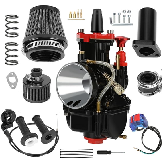 Mini Bike 212cc PWK Carburetor Throttle Cable Assembly Kit Replacement for Predator 212 196cc 224 5.5 6.5hp engine Baja Warrior MB200 Trailmaster Coleman CT200U BT200X CT200U-EX KT196 Go Kart Parts