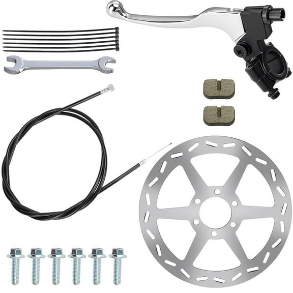 Mini Bike Brake Kit with 180mm Rear Disc Brake Rotor Suitable for Coleman Minibike CT100U CC100X Baja Doodlebug DB30 Motovox MBX10 MBX11 Monster Moto 80cc 105cc 79cc Accessories 61" Brake Cable