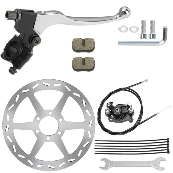 Mini Bike Brake Lever 180mm Disc Brake Rotor + Rear Brake Caliper Works with Coleman CT100U CC100X Baja DB30 Motovox MBX10 MBX11 MMB80 MMB105 79cc 97cc 100cc Powersports Spare Parts