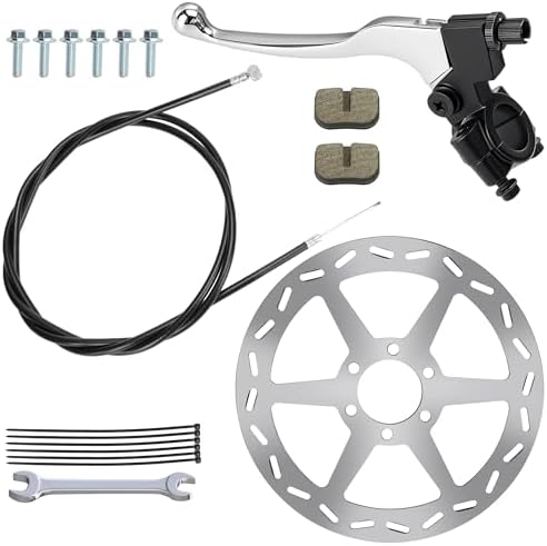 Mini Bike Brake Lever Kit +180mm Mini Bike Disc Brake Rotor for Coleman CT100U CC100X Baja Doodlebug DB30 Motovox MBX10 MBX11 Monster Moto Predator 79 97cc 100cc Parts 22mm 7/8 Handlebars
