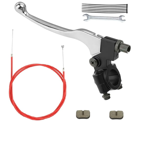 Mini Bike Brake Lever Kit & 61" Red Brake Cable,7/8" 22mm Handle for Predator 79cc 98cc 100cc 3hp Powersport Minibike Coleman CT100U CC100X Baja Doodle Bug DB30 Motovox MBX10 MBX11 Monster Moto Parts