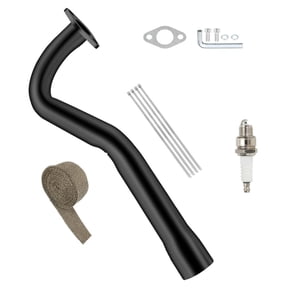 Mini Bike CT100U Exhaust Pipe Compatible with Predator 79cc 98cc 3.0HP Coleman F-RP GMB100 Massimo MB100 Rascal Lite 154F Baja DB30 MBX10 Black Parts with Heat shield tape