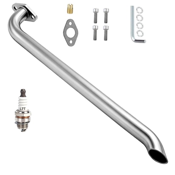 Mini Bike Exhaust Pipe Kit Compatible with Lifan 79cc 105cc 152-3 Engin* Monster Moto 80cc 105cc Mega Moto MM-B80 MM-B105 Motovox MBX10 MBX11 Coleman RB100 Parts Silver