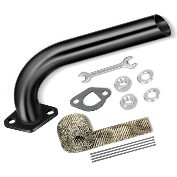 Mini Bike Exhaust Pipe Kit for Predator 212cc 224cc 196cc Coleman CT200U BT200X CT200U-EX 6.5hp GX160 GX200 Small Engine Baja Warrior Massimo MB200 Go Kart Parts Black