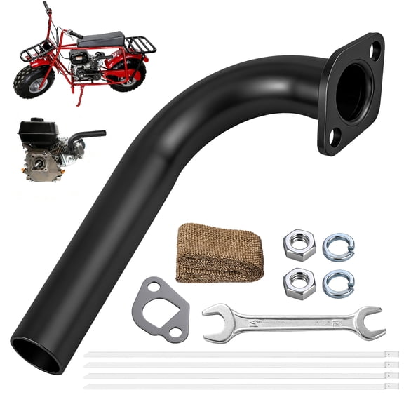 Mini Bike Exhaust Pipe Kit for Predator 212cc 196cc Mini Bike and Go Kart Performance Part Black with Heat Protective Tape