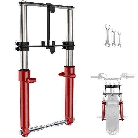Mini Bike Front Suspension Fork, Dual Shock Suspension Fork Compatible with FRP GMB100 Coleman CT100U BT200X CC100X Mini Bikes, Disc Brake Mount - Red
