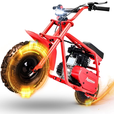 Mini Bike, Gas Dirt Bike, Minibike, Gas Powered Mini Bikes for Adults, 99cc-4 Stroke Pit Bikes with Led, Dirtbike Max Load 200 Lbs, Speed 34.5 KM/H, Perfect Gift